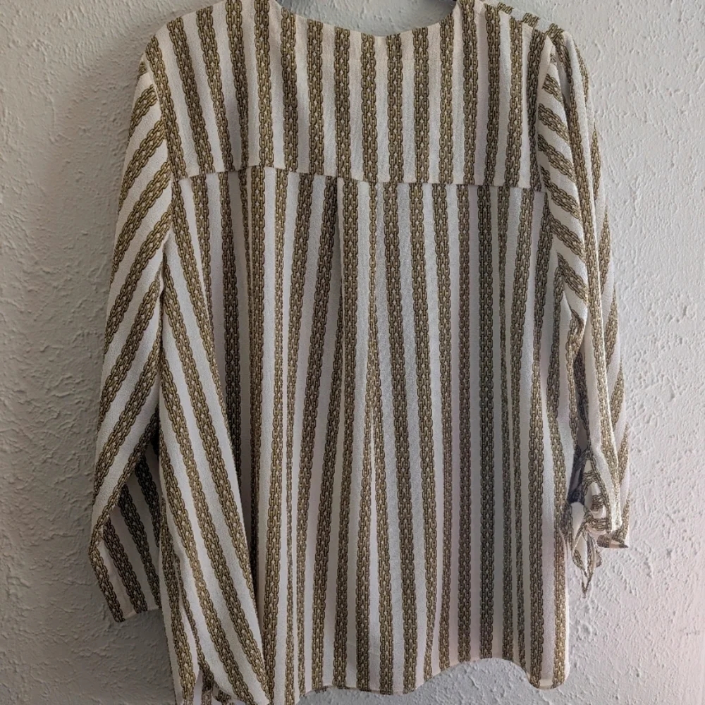 Michael Kors Gold Chain Printed Blouse